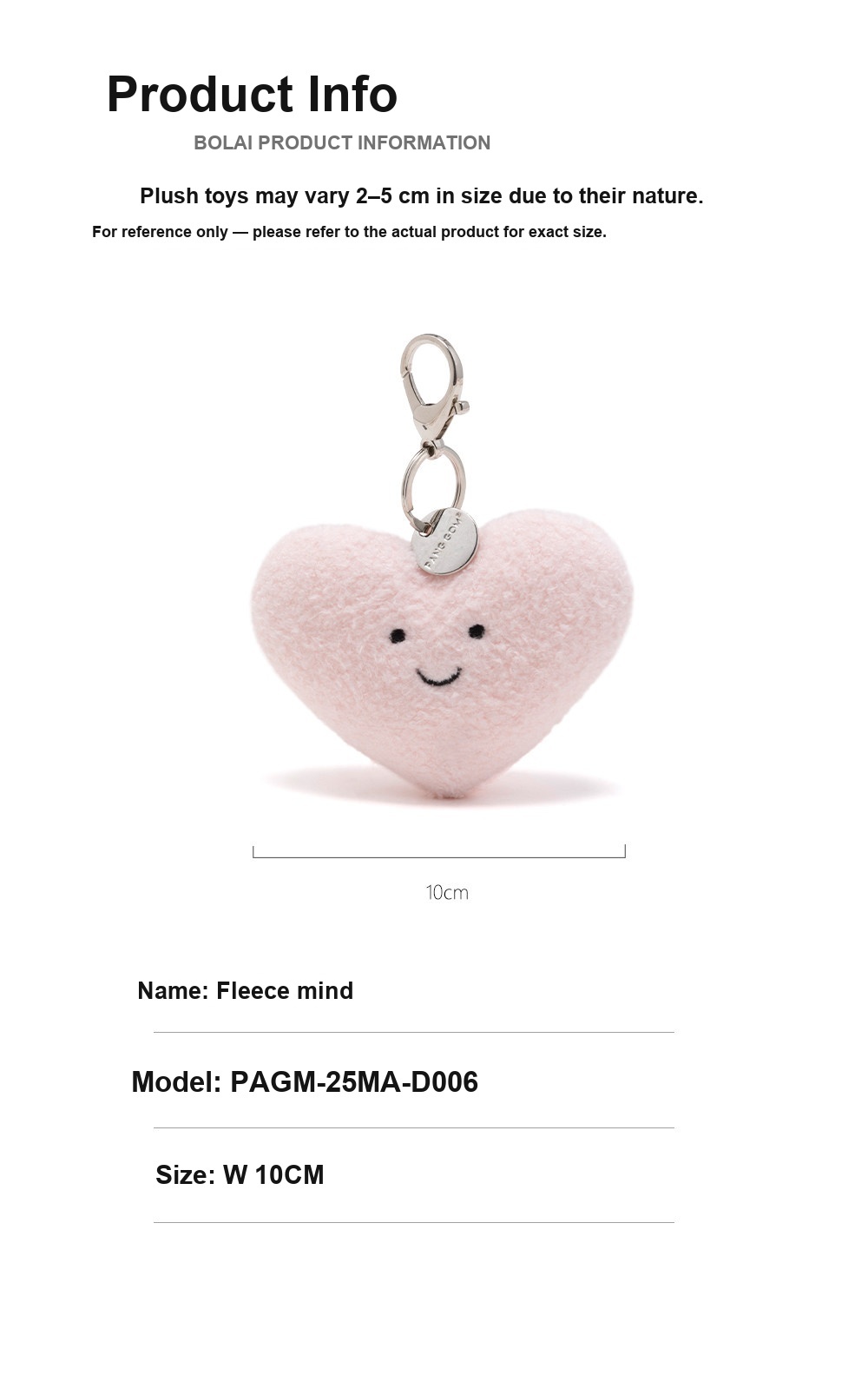 Happy Face Plush Charm