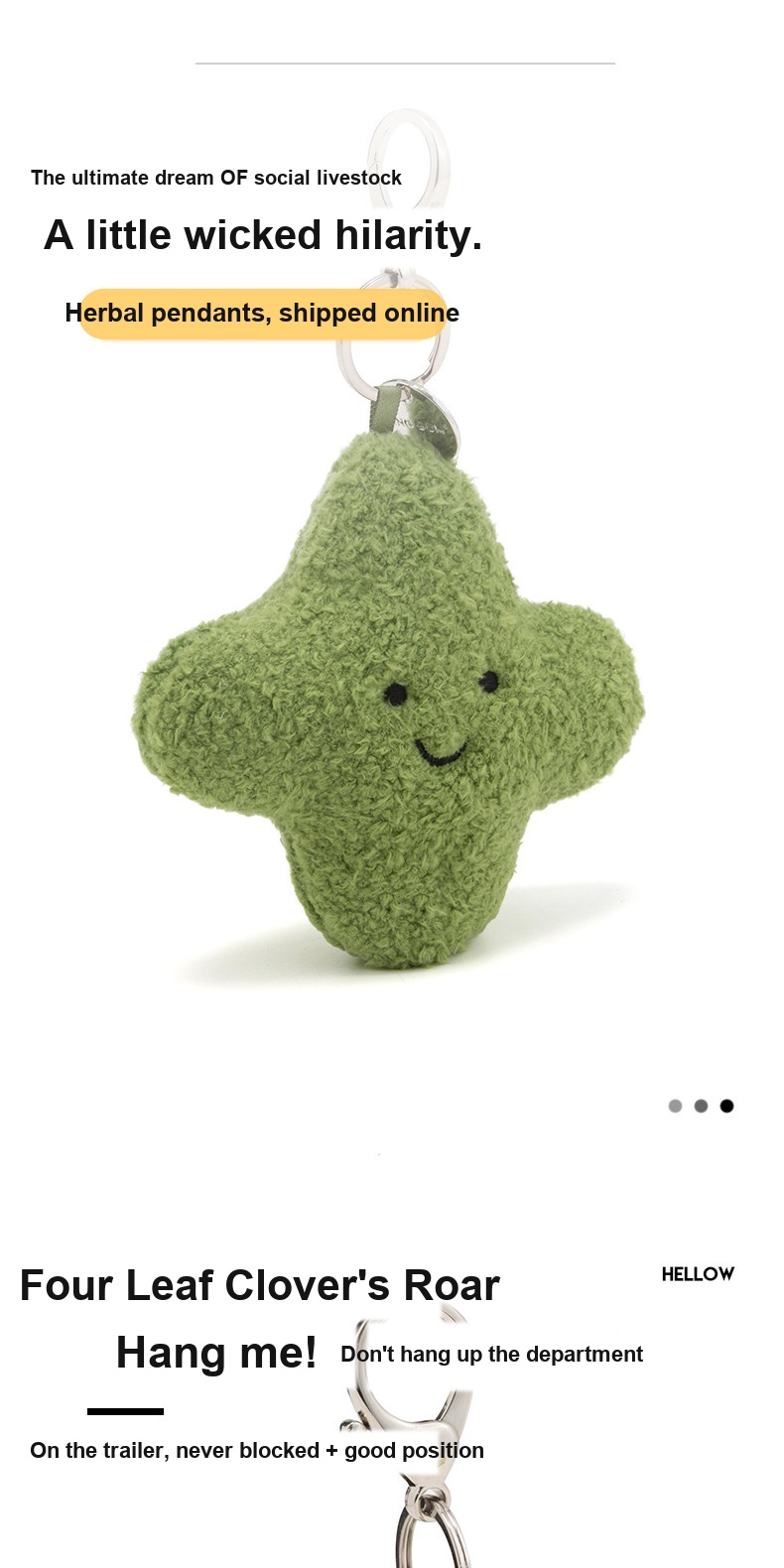 Lucky Four-Leaf Clover Plush Charm