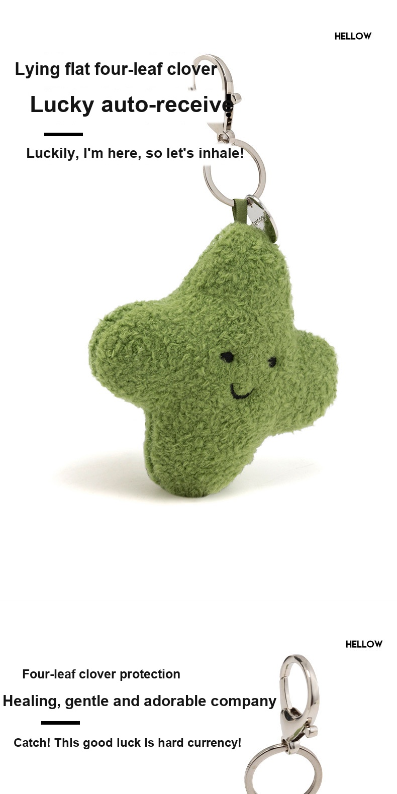 Lucky Four-Leaf Clover Plush Charm