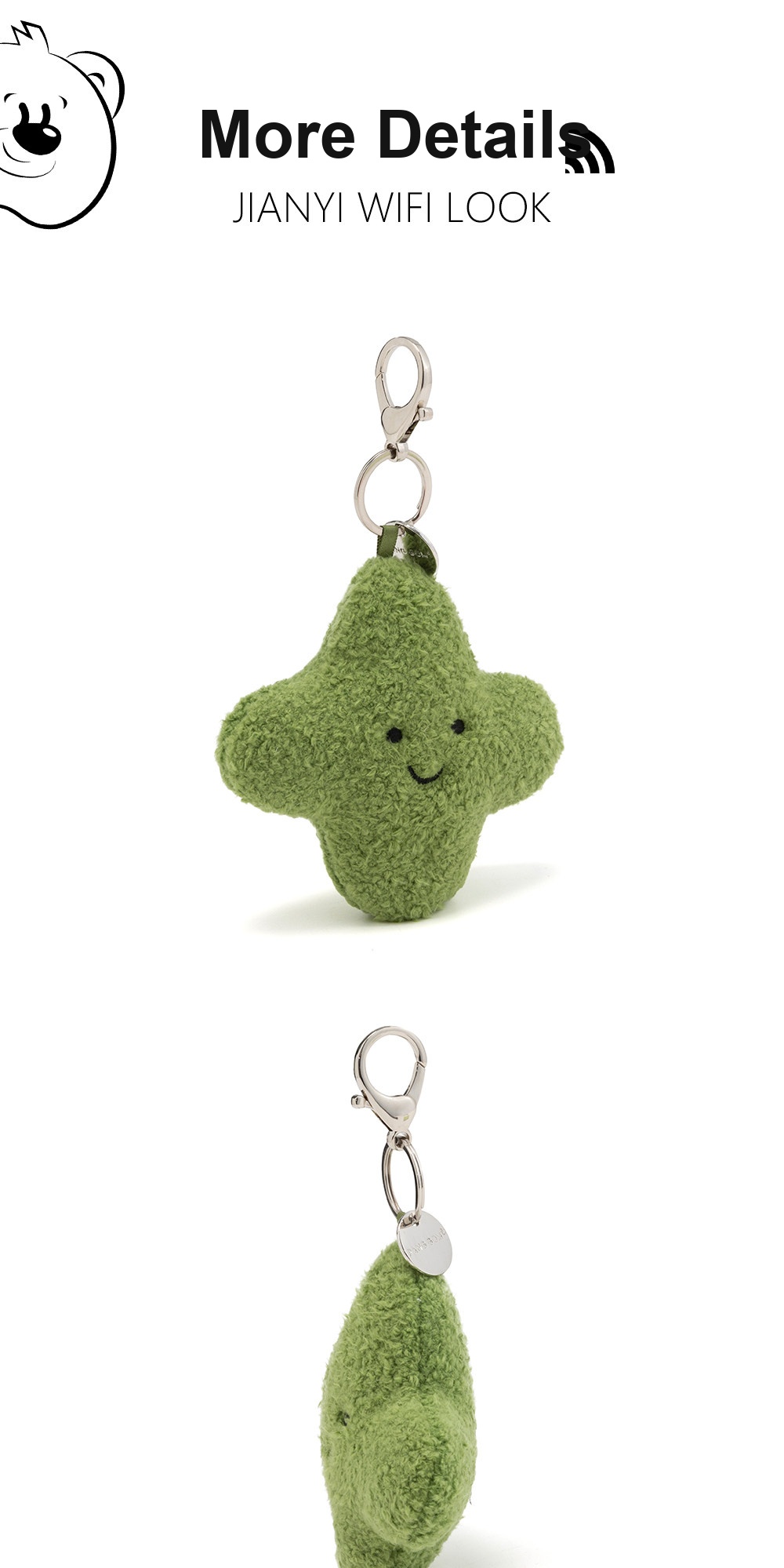 Lucky Four-Leaf Clover Plush Charm