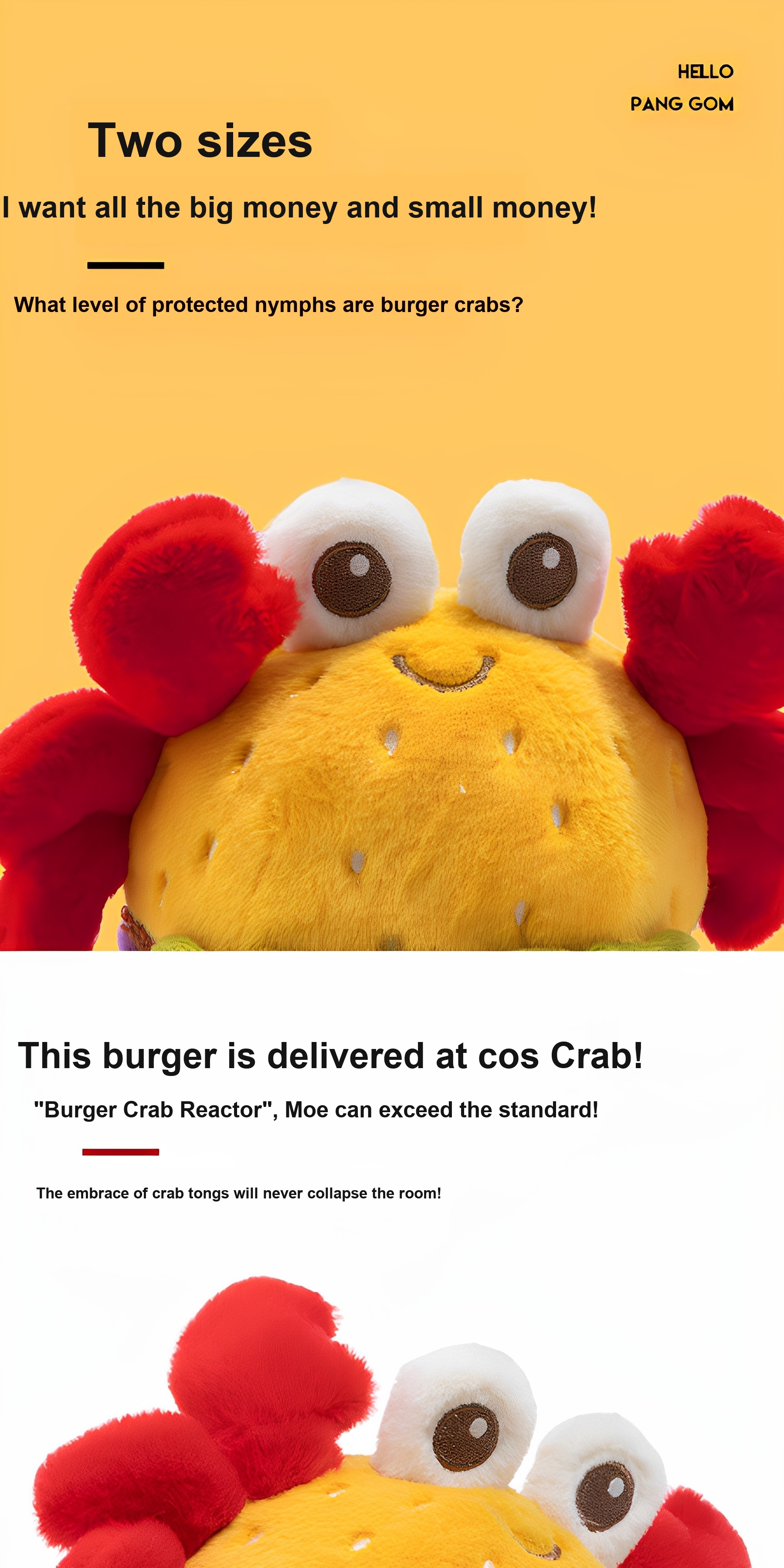 Crab Burger Plush Toy