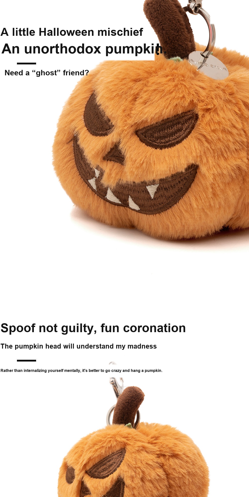 Halloween Devil Pumpkin Plush Charm