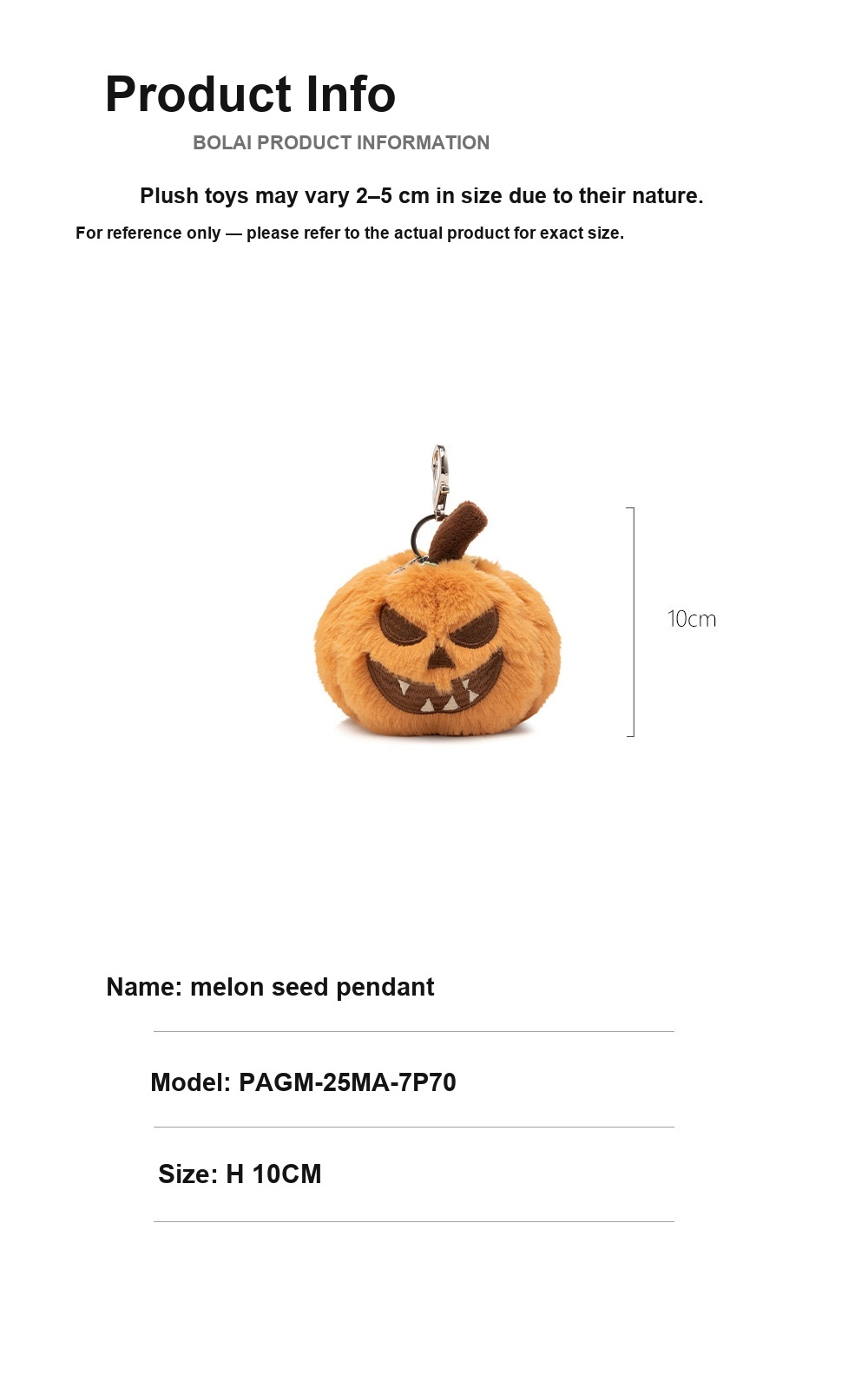 Halloween Devil Pumpkin Plush Charm