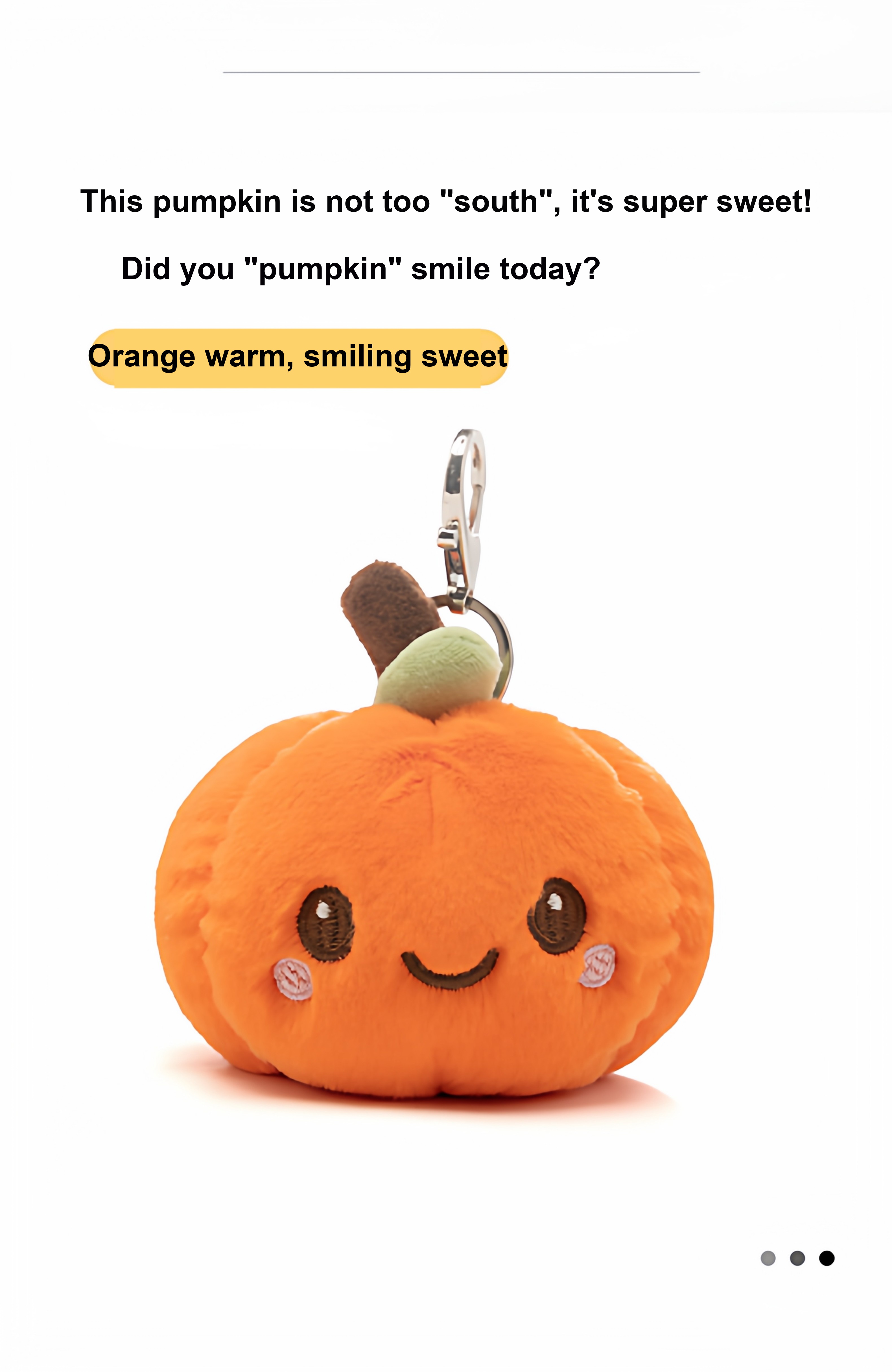 Smiley Pumpkin Plush Charm