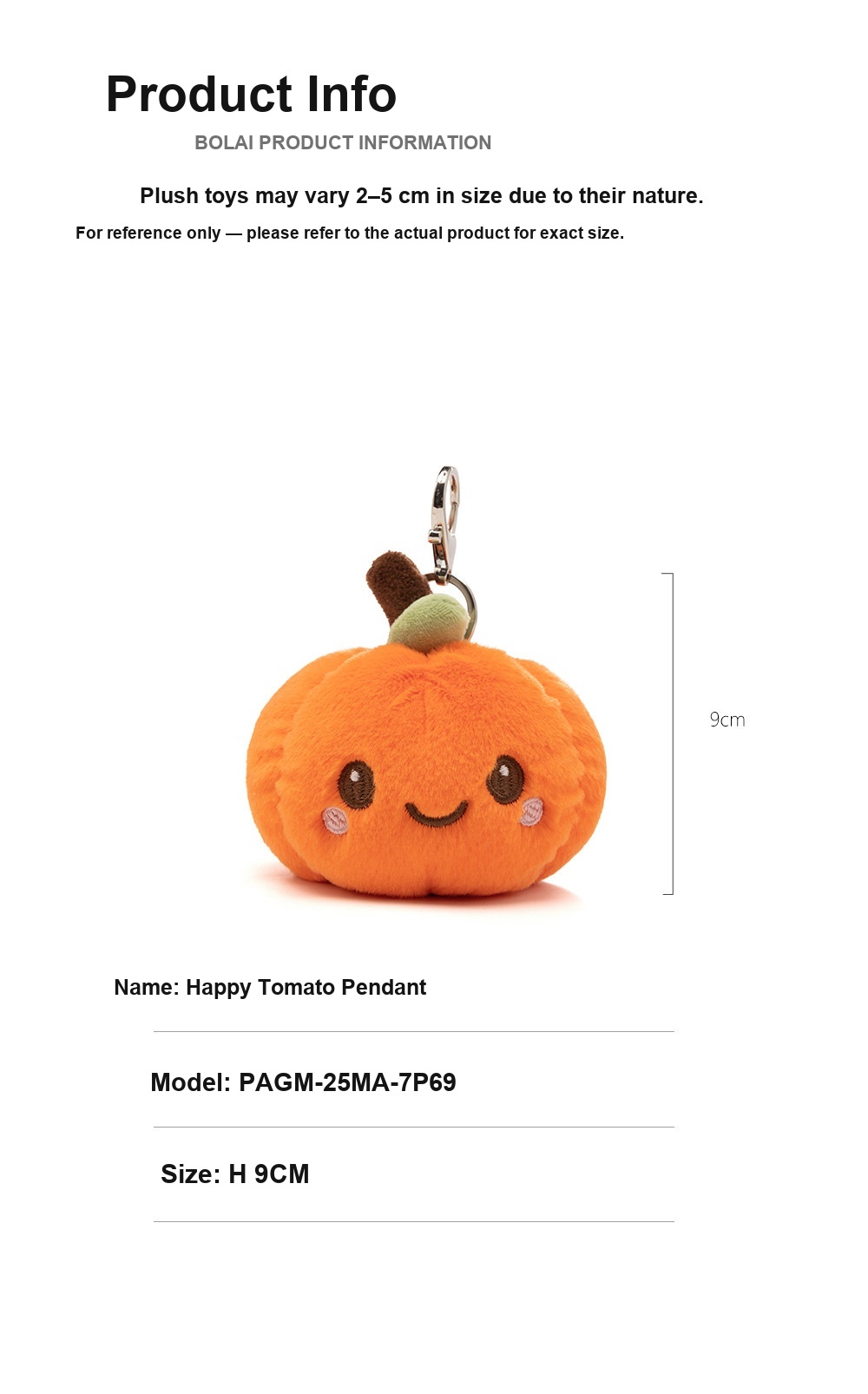 Smiley Pumpkin Plush Charm