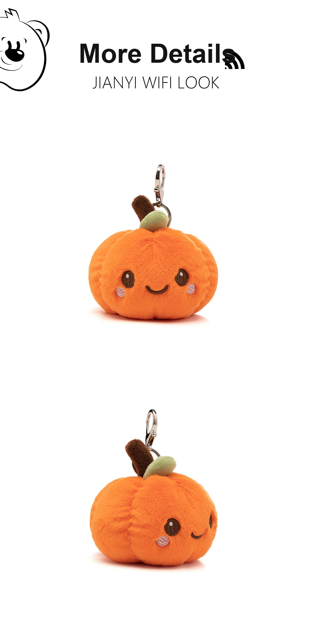 Smiley Pumpkin Plush Charm