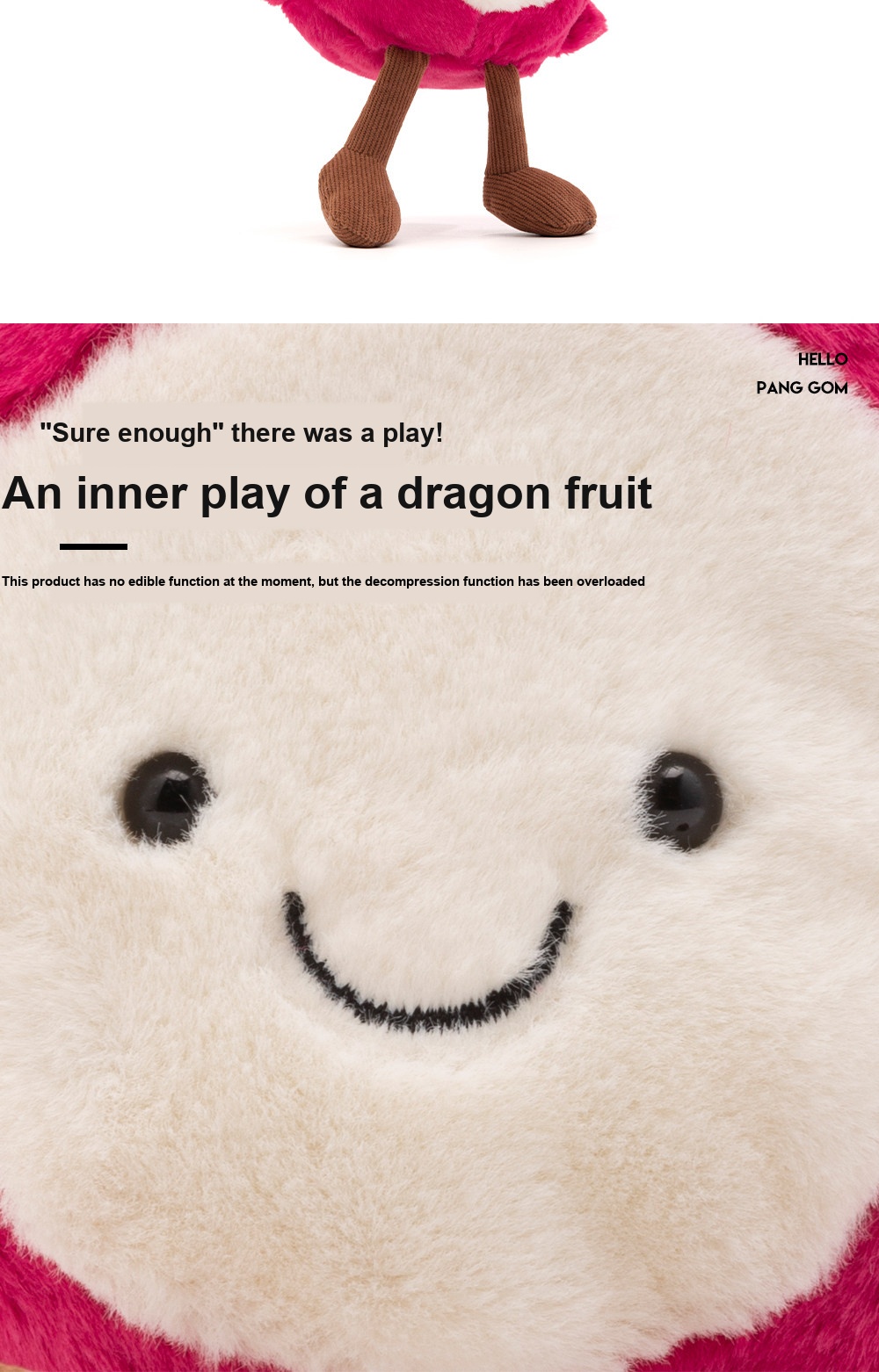 Dragon Fruit Plush Toy (Half Fruit Series)