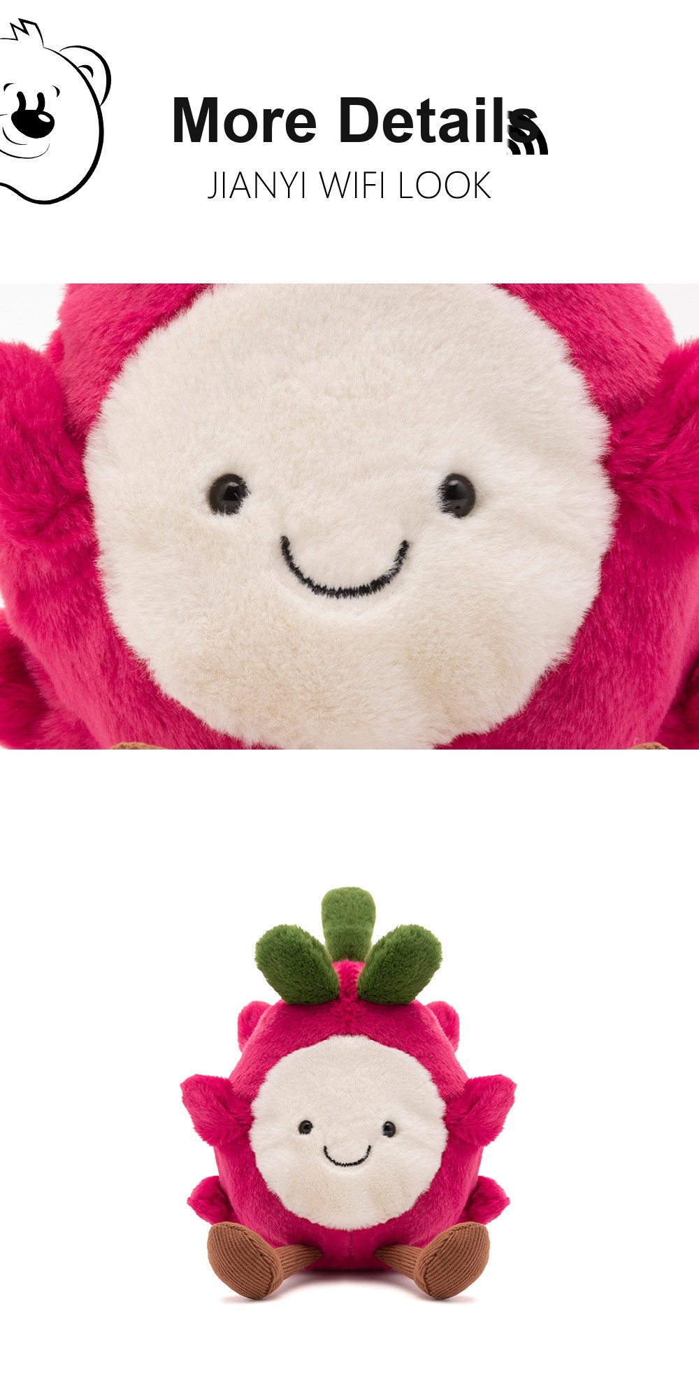 Dragon Fruit Plush Toy (Half Fruit Series)