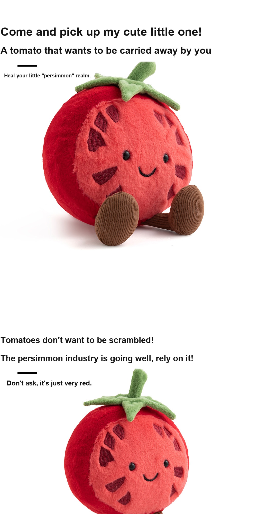 Tomato Plush Toy (Half Fruit Series)
