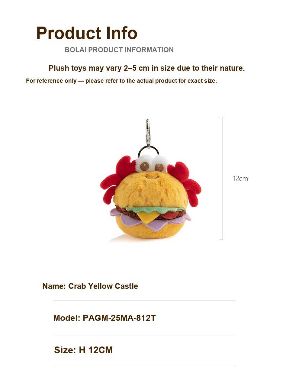 Crab Burger Plush Charm
