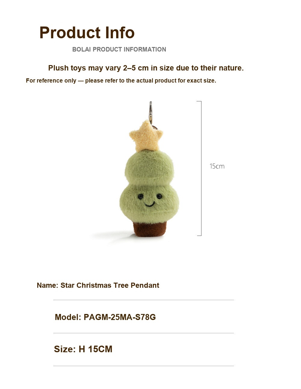 Wishing Star Tree Plush Charm