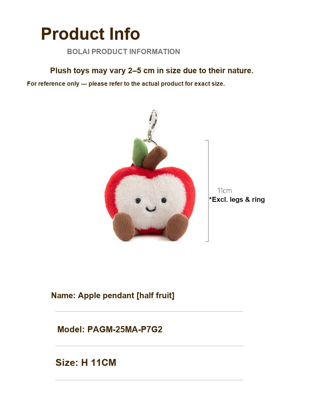 Happy Apple Plush Charm