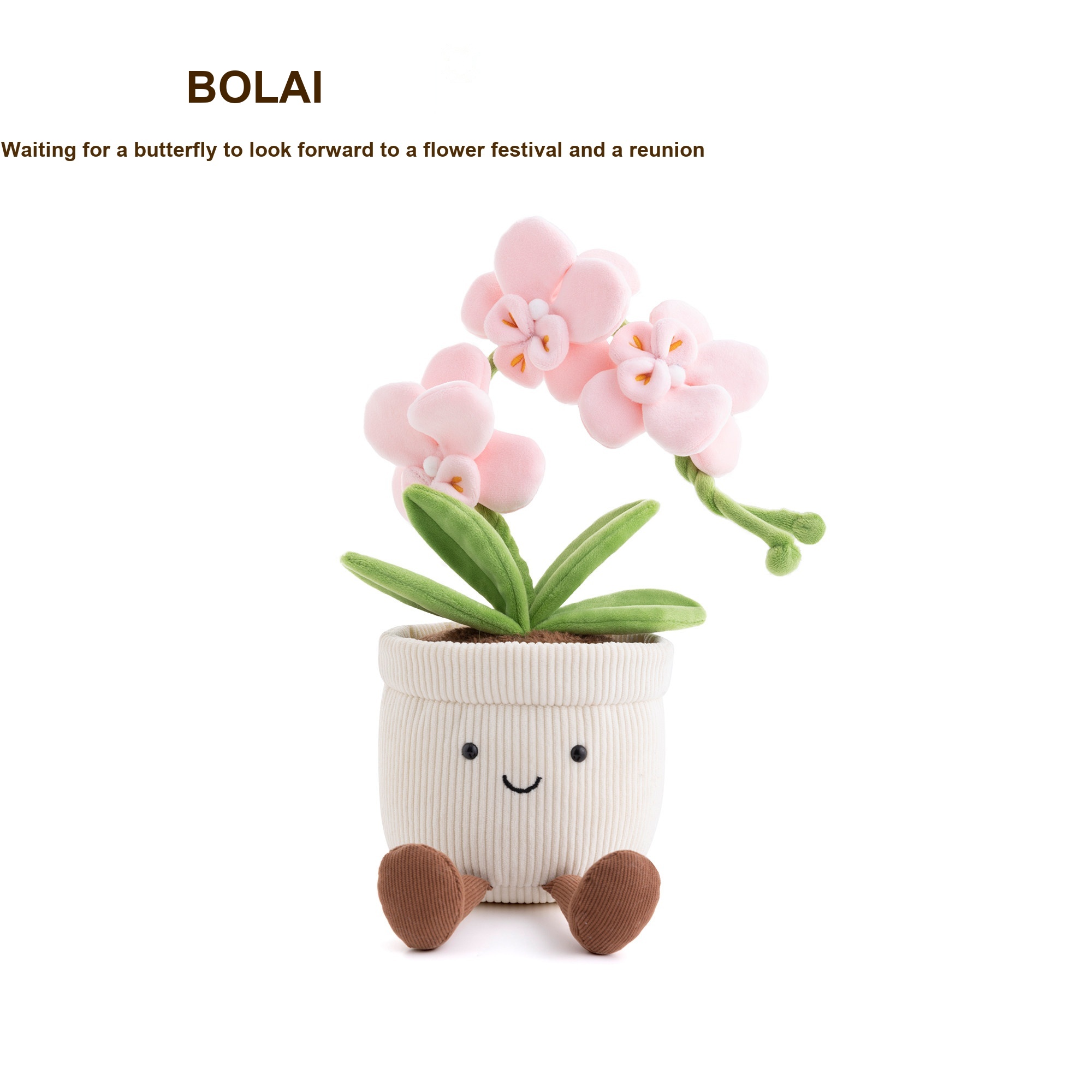 Pink Phalaenopsis Orchid Pot Plush