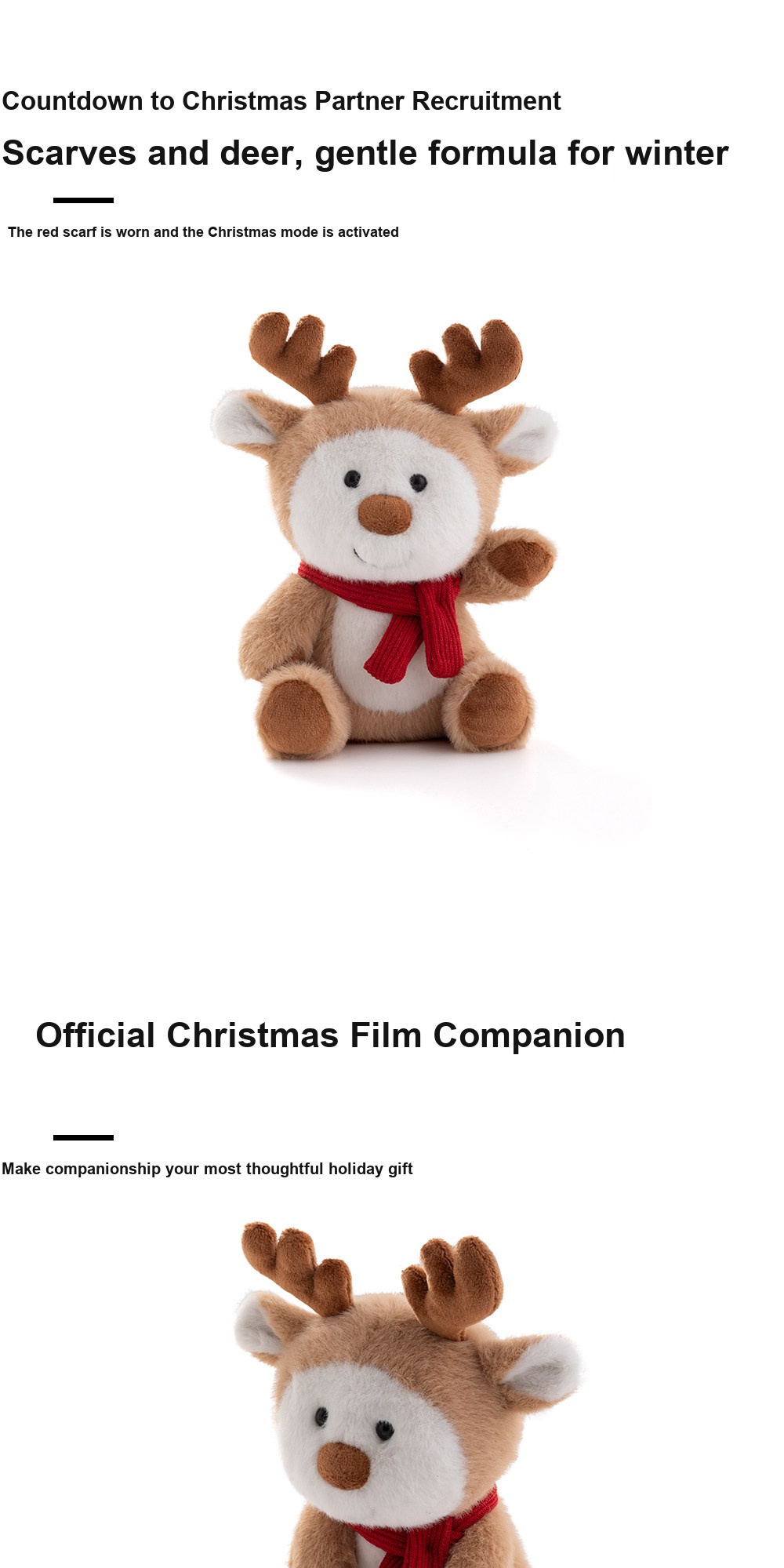 Reindeer with Scarf Plush Toy