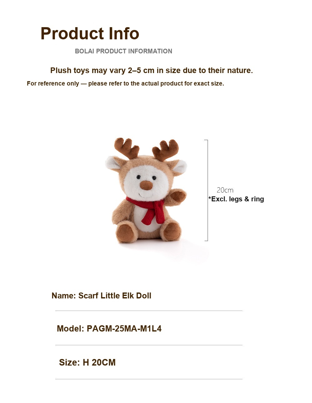 Reindeer with Scarf Plush Toy