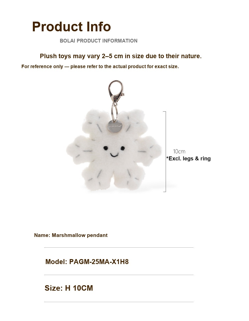 Snowflake Plush Charm