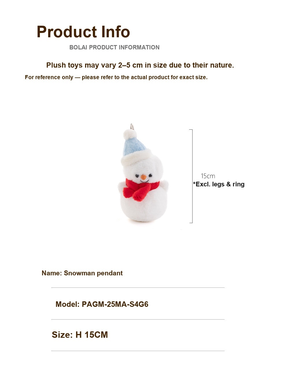 Snowman Plush Charm